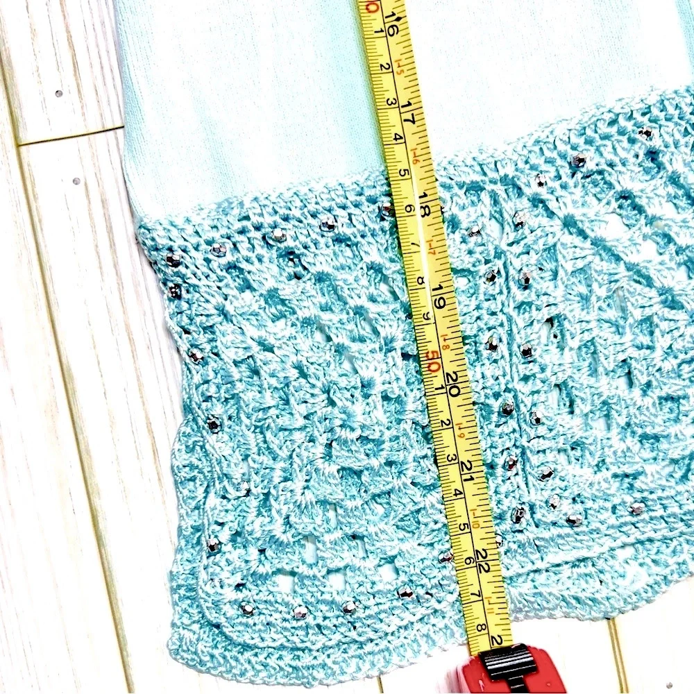 Joseph A Sky Blue Knit Hem Blouse - Picture 11 of 13